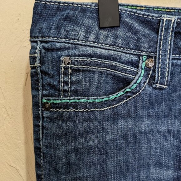 Wrangler Rock 47 Western Jeans Womens 31 Embroidered y2k Bling Low Rise Pants - Picture 7 of 11